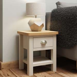 Rosemont Wooden 1 Drawer Lamp Table In Dove Grey - UK