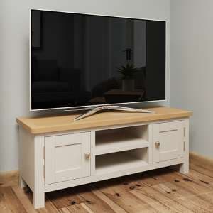 Rosemont Wooden 2 Doors 1 Shelf TV Stand In Dove Grey - UK