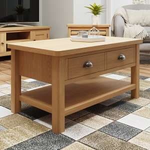 Rosemont Wooden 1 Drawer Coffee Table In Rustic Oak - UK