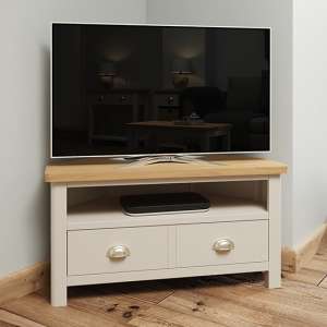 Rosemont Wooden Corner TV Stand In Dove Grey - UK