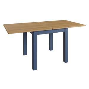 Rosemont Extending Wooden Flip Top Dining Table In Dark Blue