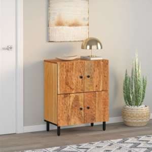 Rother Acacia Wood Storage Cabinet With 4 Doors In Natural - UK