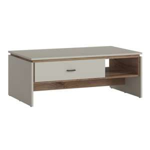 Royse Wooden Coffee Table With 1 Drawer In Grey And Oak - UK