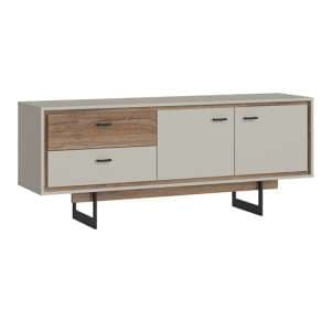 Royse Wooden TV Stand With 2 Doors 2 Drawers In Grey And Oak - UK