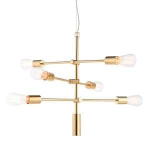 Rubens 6 Lights Pendant Light In Brushed Brass - UK