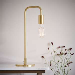 Rubens Steel Table Lamp In Satin Brass - UK