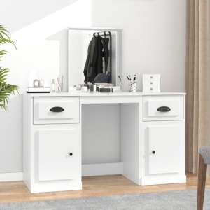 Ryker Wooden Dressing Table With Mirror In White