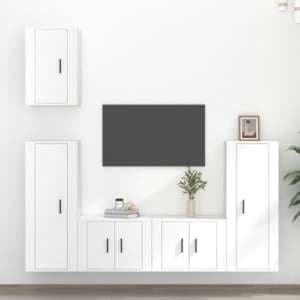 Ryker Wooden Entertainment Unit Wall Hung In White - UK