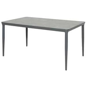 Rykon Outdoor 1500mm Glass Dining Table In Grey Ceramic Effect - UK