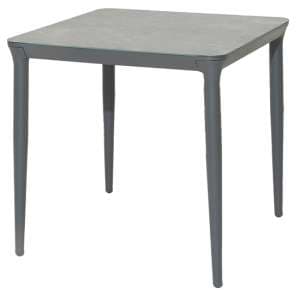 Rykon Outdoor 750mm Glass Dining Table In Grey Ceramic Effect - UK
