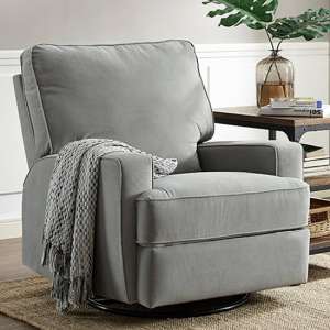 Rylie Fabric Swivel And Gliding Recliner Chair In Grey