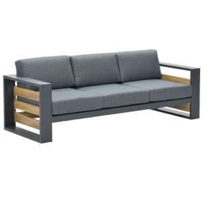 Saar 3 Seater Sofa In Mystic Grey With Carbon Black Frame - UK