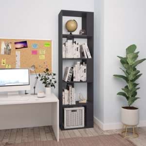 Sabia High Gloss Bookcase And Room Divider In Grey