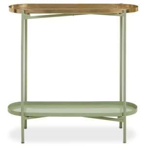 Sabina Metal Console Table In Green And Gold - UK