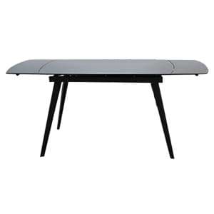 Sabine Glass Extending Dining Table In Grey - UK