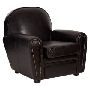Sadalmelik Upholstered Faux Leather Classic Armchair In Black