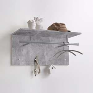 Saffron Wall Mounted Coat Rack In Concrete With 4 Hooks