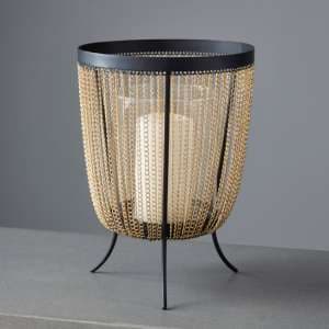 Saginaw Low Candle Holder Stand In Gold And Black