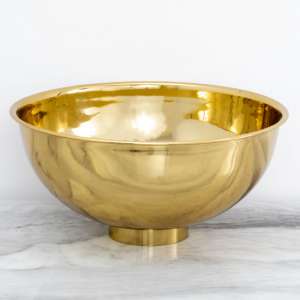 Saginaw Mirrored Decorative Bowl In Polished Gold