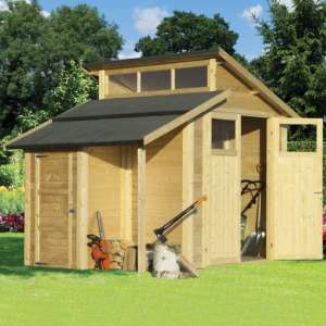 Saham Wooden 7x10 Shed With Store In Unpainted Natural