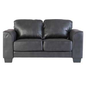Salford Fabric 2 Seater Sofa In Distressed Black - UK