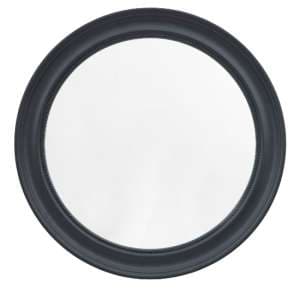 Salta Round Wall Mirror In Lead Wooden Frame - UK