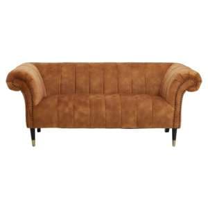 Salta Velvet 2 Seater Sofa In Gold With Pointed Legs - UK