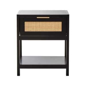 Salta Wooden Side Table With 1 Drawer In Black