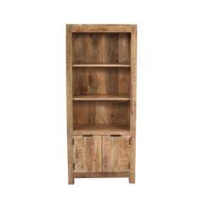 Salter Solid Mangowood Bookcase With 2 Doors In Rough Swan - UK