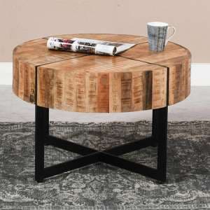 Salter Solid Mangowood Coffee Table With Black Metal Legs - UK