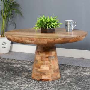 Salter Solid Mangowood Coffee Table Mushroom Style In Rough Swan - UK