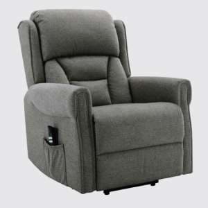 Salvo Electric Fabric Lift And Tilt Recliner Armchair In Grey - UK