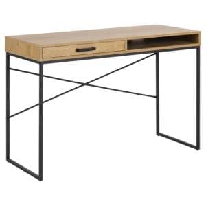 Salvo Wooden Laptop Desk 1 Drawer In Matt Wild Oak - UK