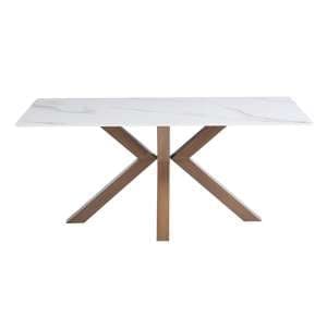 Salvo Sintered Stone Dining Table Rectangular In Kass Gold - UK