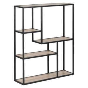 Salvo Wooden Bookcase With 3 Shelves In Sonoma Oak - UK