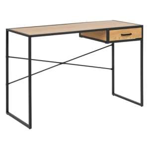 Salvo Wooden Laptop Desk With 1 Drawer In Matt Wild Oak - UK