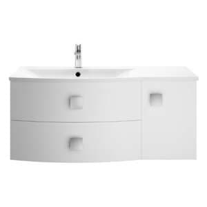Sane 100cm Left Handed Wall Vanity With Basin In Moon White