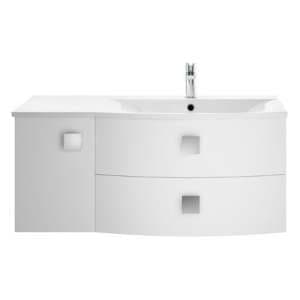 Sane 100cm Right Handed Wall Vanity With Basin In Moon White