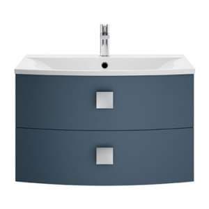 Sane 70cm Wall Hung Vanity Unit With Basin In Mineral Blue