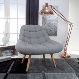 Sanford Large Chenille Effect Fabric Armchair In Light Grey