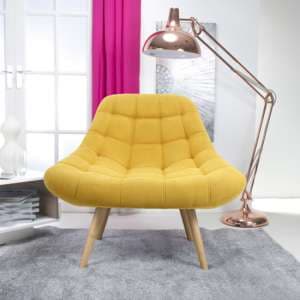 Sanford Large Chenille Effect Fabric Armchair In Sunny Yellow