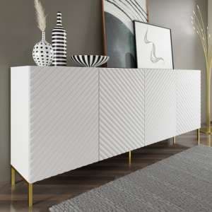 Sanford Wooden Sideboard Large With 4 Doors In White - UK
