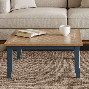 Sanford Wooden Open Coffee Table Square In Blue - UK