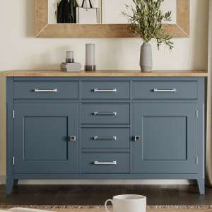 Sanford Wooden Sideboard With 2 Doors 6 Drawers In Blue - UK
