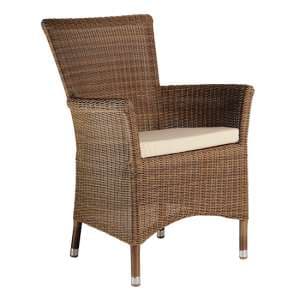 Sanmo Outdoor Squared Top Armchair In Red Pine