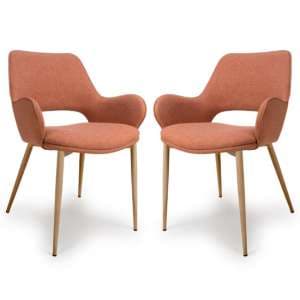 Sanremo Brick Fabric Dining Chairs In Pair - UK