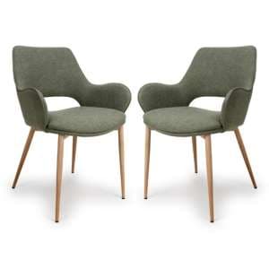 Sanremo Sage Fabric Dining Chairs In Pair - UK
