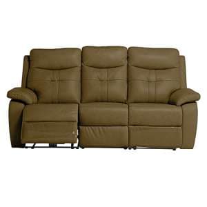 Santino Leather Electric Recliner 3 Seater Sofa In Brown