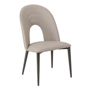 Sanur Faux Leather Dining Chair In Light Grey - UK