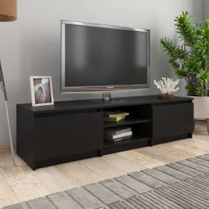 Saraid Wooden TV Stand With 2 Doors In Black - UK